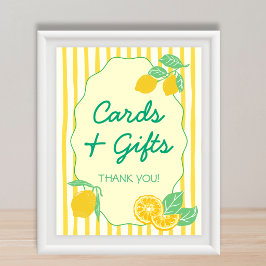 Kort & presenter Gul Grön Citron Examen Poster