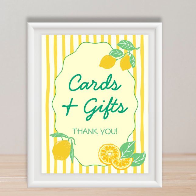 Kort & presenter Gul Grön Citron Examen Poster (Cards & Gifts Yellow Green Lemon Graduation Poster)