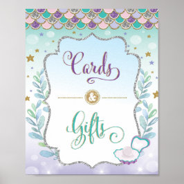 Kort & presenter Havsfru Födelsedags Baby Shower S Poster