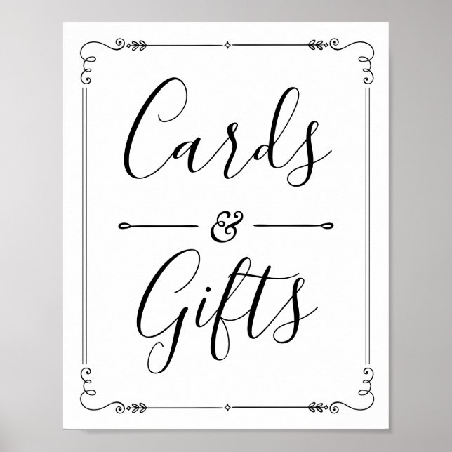 Kort & presenter Modern Vintage Bröllopsduschdekor Poster (Framsidan)