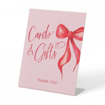 Kort & presenter rosa röd slinga