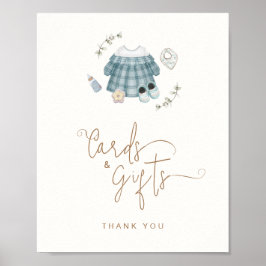 Kort & presentkort tecken Boho kläder Baby shower  Poster