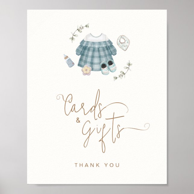 Kort & presentkort tecken Boho kläder Baby shower  Poster (Framsidan)