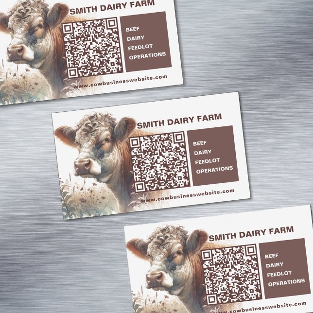 Kort, QR-kodkortets magnet (Cow Business QR Code Card Magnets)