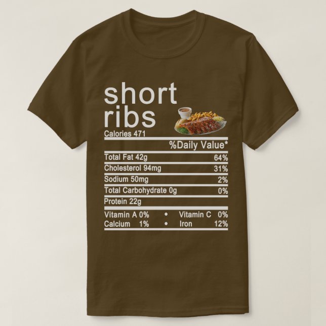 kort revben Näringsfyr etikett T Shirt (Design framsida)
