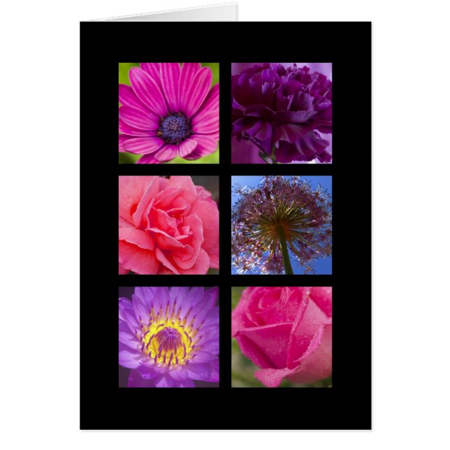 Kort - rosa lila blommor (Framsidan)