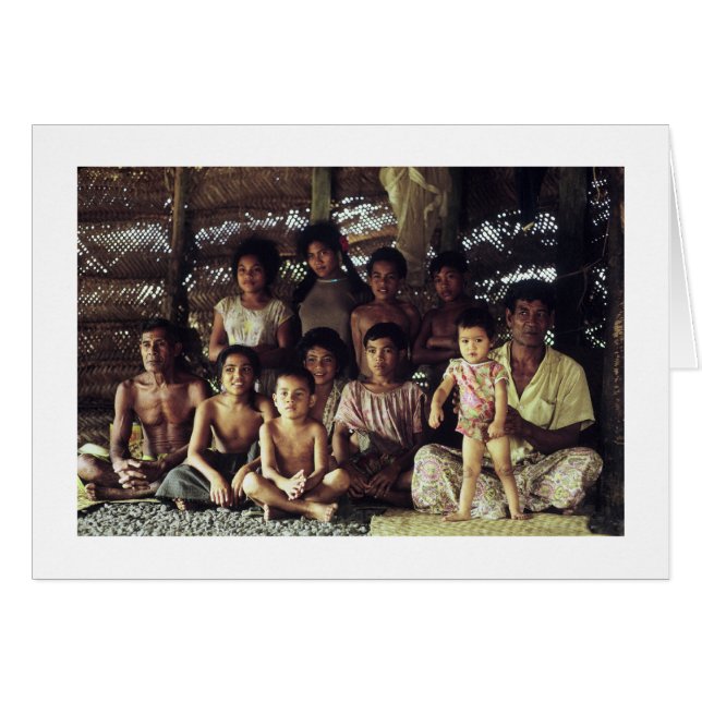 Kort SAMOAN FAMILY PORTRÄTT, SAVAII, 1968 (Framsidan Horizontal)