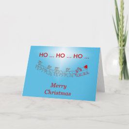 Kort - Santa och Sleigh med julstjärna