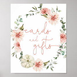 Kort - skyltskylt pumpa rosa babydusch poster