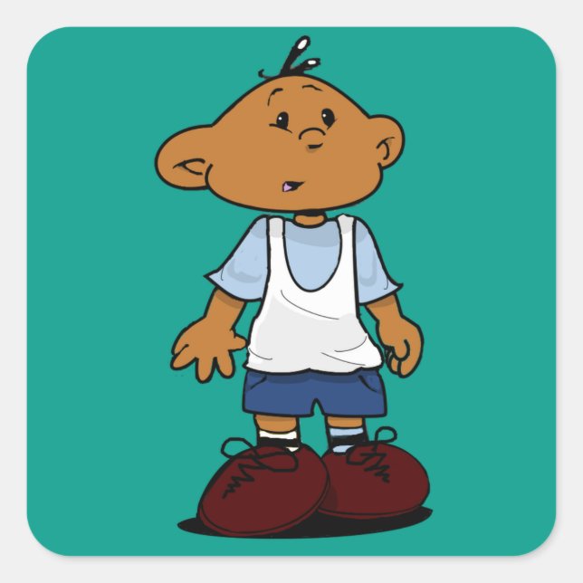 Kort Sleevez Fyrkantigt Klistermärke (Framsida)