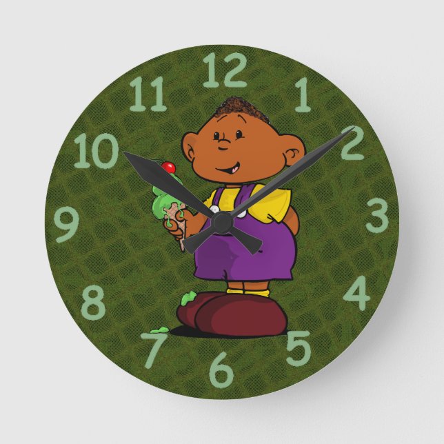 Kort Sleevez Round Clock Rund Klocka (Framsida)