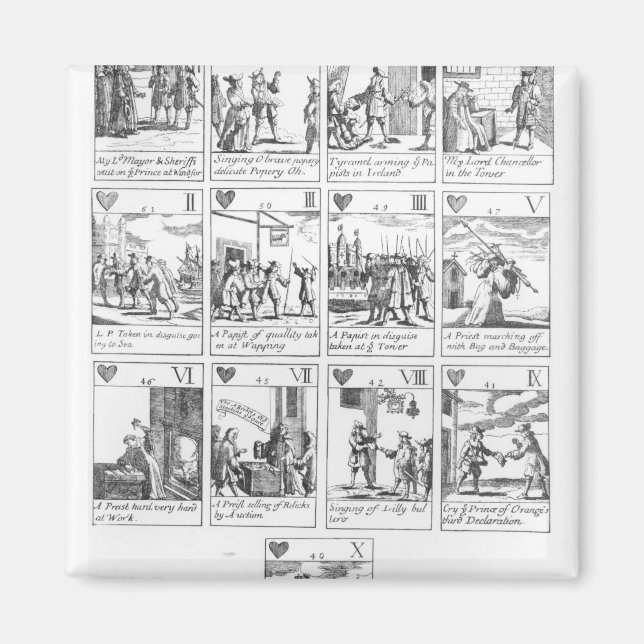 Kort som motverkar katolska spel och högtidlighåll magnet (Framsidan)