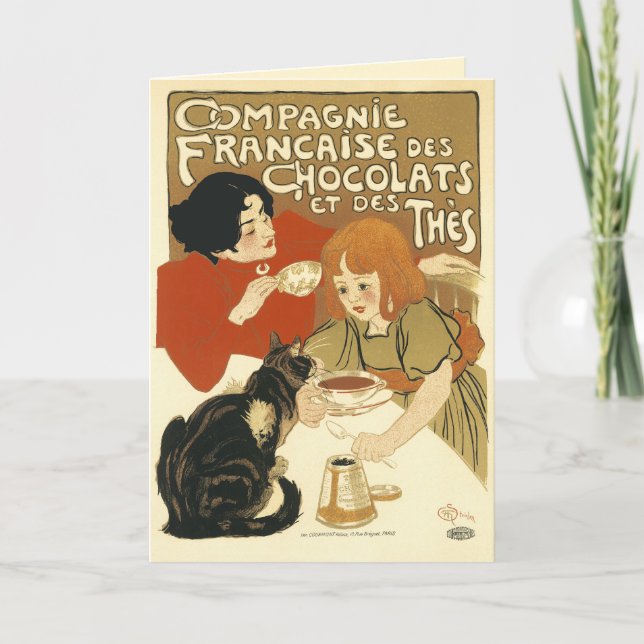 Kort: Steinlen - Compagnie Francaise des Chocolat Helgkort (Framsida)