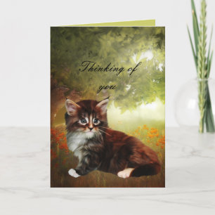 Kort "Tänker på dig" Katt Kattunge