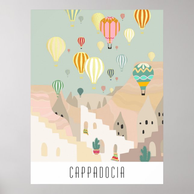 Kort till Cappadocia | Kapadokya Balloon Poster (Framsidan)