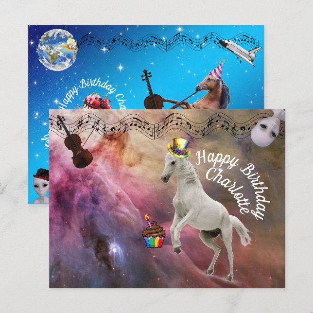 Kort till Charlottes födelsedag (Fram/baksida)