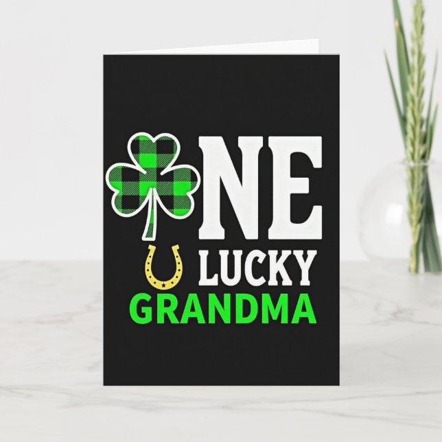 Kort till mormor med rutig Shamrock (Framsida)