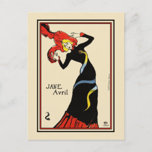 Kort: Toulouse Lautrec - Jane Avril Vykort