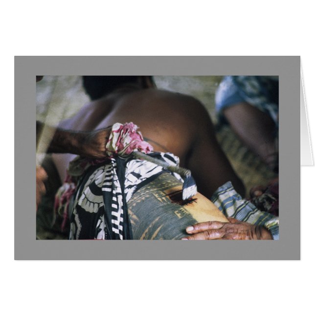 Kort, traditionell Samoansk tattoing Hälsningskort (Framsidan Horizontal)