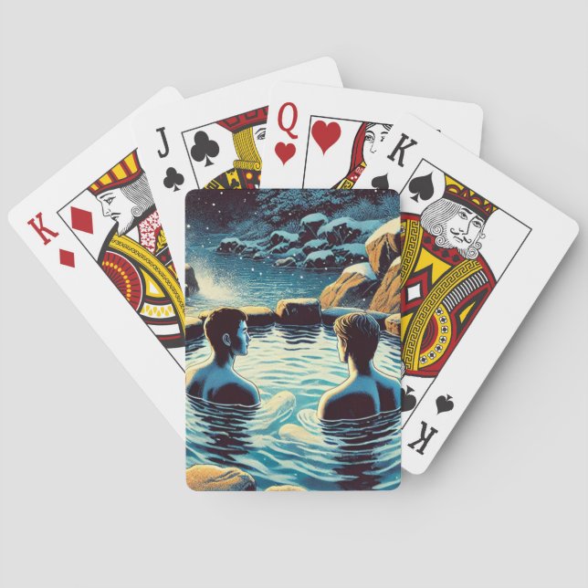 Kort - Unga manar i onsen Casinokort (Baksidan)