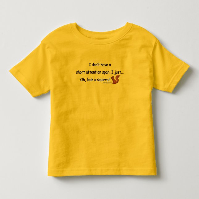 Kort uppmärksamhet spänner över ekorren t-shirt (Framsida)