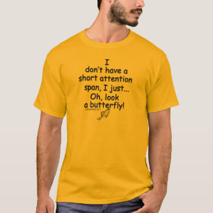 Kort uppmärksamhet spänner över fjärilen t-shirt