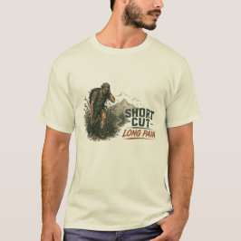 Kort väg - Lång smärta rolig t-shirt