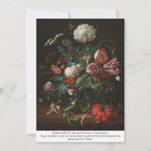 Kort "Vas av blommor" Matthew 6:28-29