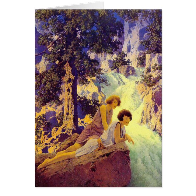 Kort: Vattenfall - Maxfield Parrish Hälsningskort (Framsidan)