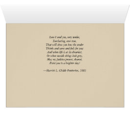 Kort-Victorian kärlek, gåva, dikt Hälsningskort