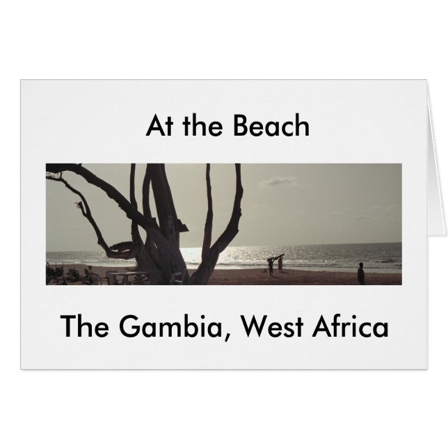Kort, "Vid stranden, Gambia, Väster Afrika" Hälsningskort (Framsidan Horizontal)