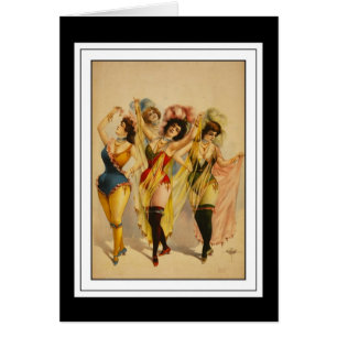 Kort Vintage Dansflickor