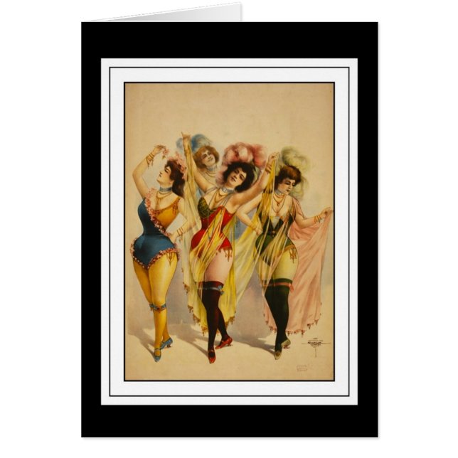 Kort Vintage Dansflickor (Framsidan)