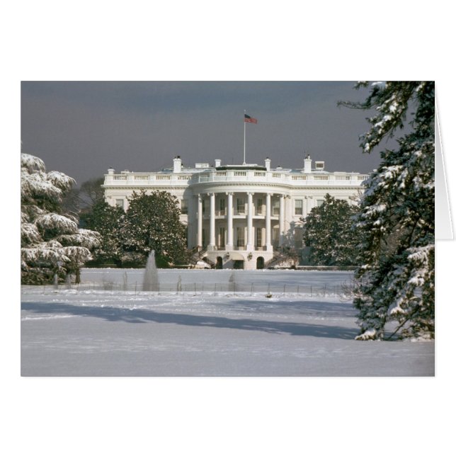 Kort/Vita husets vinter Hälsningskort (Framsidan Horizontal)
