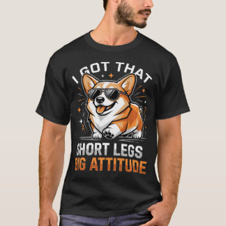 Korta Ben Stor Attityd Cool Corgi Solglasögon T Shirt