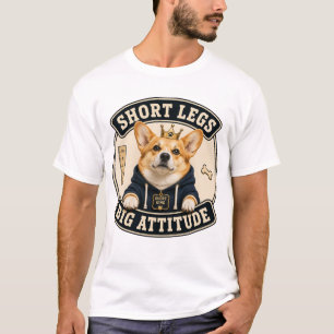 Korta Ben Stor Attityd Rollig Corgi T-Shirt för Gj