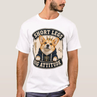 Korta Ben Stor Attityd Rollig Corgi T-Shirt för Gj