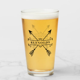 Korta korsade pilar med Namn-ID615 Glaskopp