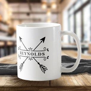 Korta korsade pilar med Namn-ID615 Kaffemugg