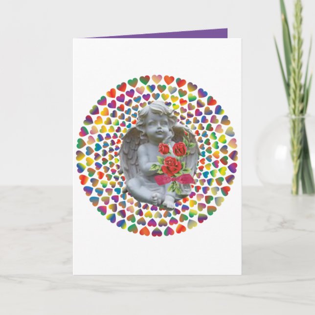 Kortängel för hälsning på Alla hjärtans dag Helgkort (Framsida)