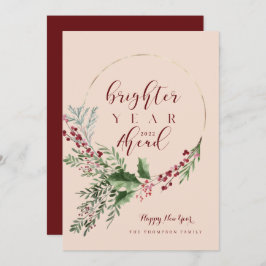 Kortare år framför vattenfärgsutandning nyår julkort