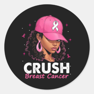 Kortare bröstcancer Svart Kvinnor Rosa Que Runt Klistermärke