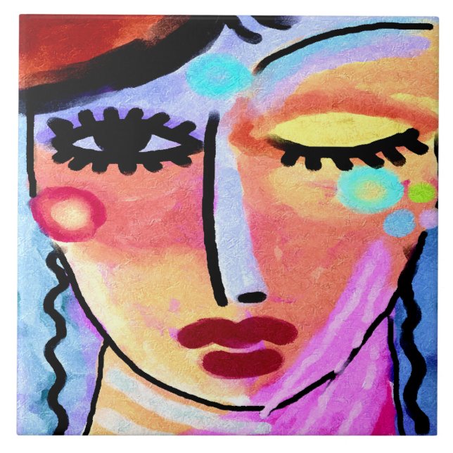 Kortare dagar före Abstraktens digitala målning Kakelplatta (Framsidan)