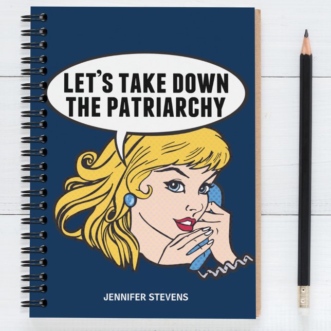 Kortare feministisk pop Art Anti-Patriarchy Quote  Anteckningsbok (Skapare uppladdad)