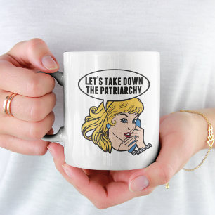 Kortare feministisk pop Art Anti-Patriarchy Quote Kaffemugg