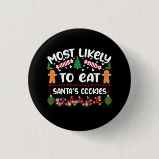 Kortare julbadges Santas Cookies Quote Knapp