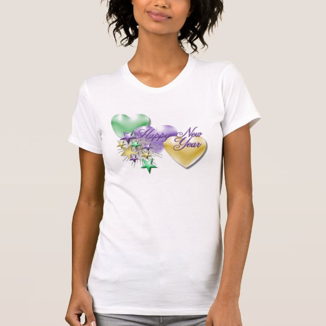 Kortärmad av gott nytt år/Kläder T Shirt (Framsida)
