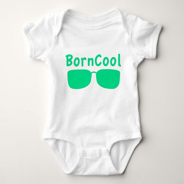 Kortärmad babybody med BornCool-tryck T Shirt (Framsida)