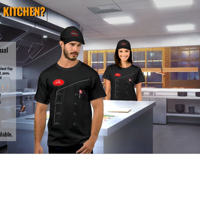 kortärmad svart T-Shirt som Avslappnad Chefs Jacka (Skapare uppladdad)