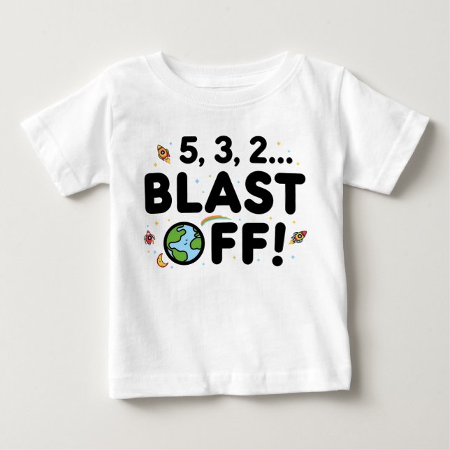 Kortärmad t-shirt för pojkbarnets första födelseda (Framsida)